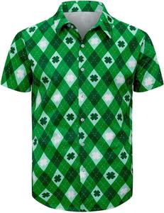 Camisa Hawaiana Floral para Hombre, Manga Corta, Estampado Tropical, Casual de Playa, con Botones, Colorida, para Vacaciones de Verano - Product Image 1