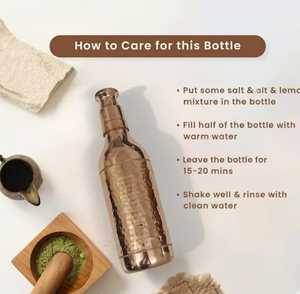 ขวดน้ำทองแดงล้วนมาใหม่ทำด้วยมือขวดน้ำทองแดงตอก1ลิตรสุขภาพอายุรเวท - Product Image 6