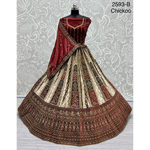 Collections de velours de vêtements de mariée indiens pour la mariée avec le travail de Zarkhan par Fabzone - Product Image 5
