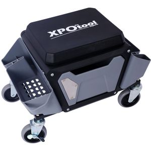 Sgabello da Meccanico Resistente con Capacità di Carico di 150 kg, Ruote Scorrevoli e Sedile Imbottito in Gomma Morbida per Uso in Garage e Armadietti Portautensili - Product Image 2