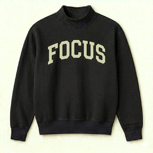 Sweat-shirt à col montant Essential Fit, coupe ample, en molleton de coton, pull chaud d'hiver, streetwear décontracté, haut simple - Product Image 1