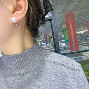 Aobai Ping Alternativa, Perlas Naturales Grandes de Alta Calidad de 12-13 mm, Pendientes de Moda 100% Naturales con Alta Posición de Punto de Belleza - Product Image 4