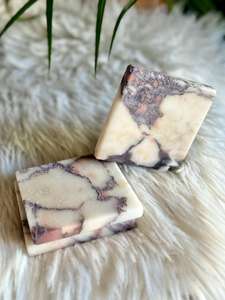 Posavasos Cuadrados de Mármol Calacatta Viola Hechos a Mano, Vajilla de Lujo, Regalo para el Hogar - Product Image 4