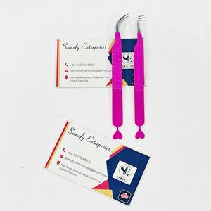 Pince à épiler pour extensions de cils en acier inoxydable durable, courbée à 90 degrés, fine et robuste, couleur rose foncé - Product Image 6