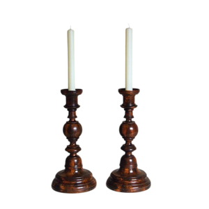 Classic Wooden Candlestick Holder Tapered Shape Natural Finish Home Decoration Set of Three Lighting <b>Candle</b> <b>Taper</b> On Sale - Product Image 6