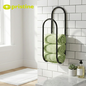 Moderno Toallero de Pared DIY de Hierro con Estante de Almacenamiento en Arco, Estilo Madera MDF, Mueble para el Hogar Modelo BR256 para Baño y Sala de Estar - Product Image 5