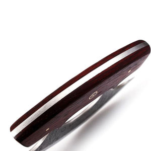 Couteau à pizza industriel en acier Damas de haute qualité, personnalisable avec logo, antidérapant, manche en bois, support OEM - Product Image 5