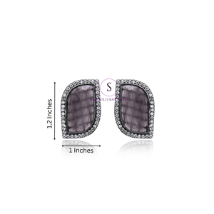 Recién llegado, pendientes clásicos de latón con trabajo de cristal, pendientes llamativos geométricos para mujer, fiestas para niñas, bodas, compromisos - Product Image 1