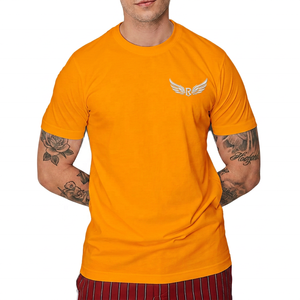 Camiseta Blanca de Manga Corta para Hombre, con Logotipo de Ala en Relieve, Corte Regular, Cuello Redondo, Informal, de Algodón - Product Image 3