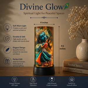 Radha Krishna LED Table Lamp Divine Spiritual <b>Night</b> <b>Light</b> Decorative Home Temple Bedroom USB Powered Acrylic Gift 9.5 Inch Lamp - Product Image 5