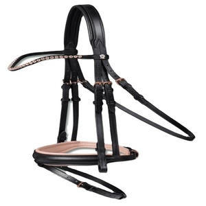 Bridon de cheval en or rose personnalisable, équipement en cuir fantaisie pour chevaux, prix raisonnable, produits équestres - Product Image 1