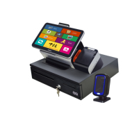 Anypay A9D Cajas registradoras de doble pantalla Restaurante POS Software Sistema Pos de 15,6 pulgadas Todo en uno Tienda minorista Pequeñas empresas Win10