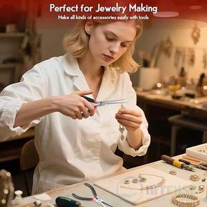 Needle Nose Long Nose <b>Pliers</b> Serrated Jaw Stainless Steel Jewelry Making Tool Wire Bending <b>Small</b> Object Gripping Precision - Product Image 4