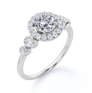 Anillo de Compromiso de Moissanita con Corte Redondo de 1.2 Quilates, Chapado en Oro Blanco, Anillo de Novia Clásico, Anillo de Propuesta Brillante, Joyería Fina - Product Image 3