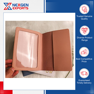 Cartera de Cuero Genuino de Lujo para Pasaporte y Tarjetas de Crédito con Bloqueo RFID, Cierre Plegable, Origen India - Product Image 3