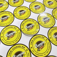 Custom Size Logo Printed Glossy Coated Paper Sticker Sheet Product Packaging Label Vietnam Manufacturer