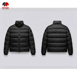 Veste matelassée sur mesure pour homme, col montant, coupe classique, tissu respirant avec logo personnalisé - Product Image 2