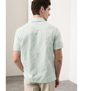 Chemise à manches courtes pour hommes, en mélange de coton léger, chemise tendance d'été - Product Image 4