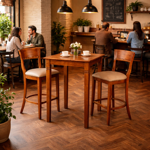 Elegant Solid Teak Wood Modern Timeless Design Wholesale Ready Kipas <b>Bar</b> Set <b>Table</b> 2 Chair <b>Bar</b> <b>Table</b> Set Heavy Duty Commercial - Product Image 4