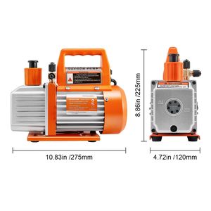Pompa per vuoto rotativa a palette monostadio da 1/4 HP 3.5 CFM per sistemi HVAC R134a R22 R410a con serbatoio olio 1720 P - Product Image 5