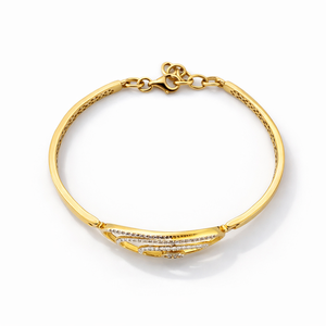 Brazalete de Oro Rosa de 18 Quilates con Diamantes para Mujer, Joyería Fina Geométrica Minimalista, Regalo para Bodas, Fiestas y Uso Diario - Product Image 4