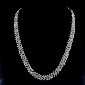 Best Selling 10K White Gold Cuban <b>Chain</b> Necklace Two-Tone Color with Lab Grown <b>Diamonds</b> Gift for <b>Men</b> in Hip-hop Style - Product Image 5