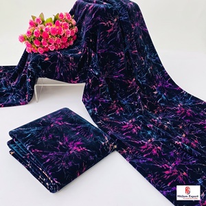 Tissu en velours imprimé multicolore pour robes de mode, vêtements, décoration intérieure, textile, fabricant sur mesure, fournisseur OEM ODM - Product Image 1
