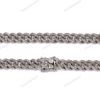 Chaîne cubaine unisexe plaquée or blanc 18 carats (6 mm) 10KT/14KT/18KT, style Hip Hop, Moissanite de luxe, certifiée GRA