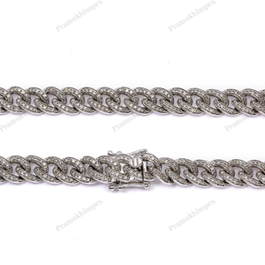 สร้อยคอแบบ Cuban Link ชุบทองคำขาว 18 นิ้ว หนา 6 มม. สำหรับทุกเพศ สไตล์ฮิปฮอป ประดับเพชรโมอิสซาไนต์สุดหรู ได้รับการรับรองจาก GRA - Product Image 3
