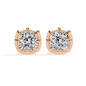 Pendientes Clásicos Redondos de Moissanita con Engaste de Garra, Joyería de Compromiso para Mujer, Chapados en Oro Blanco - Product Image 6