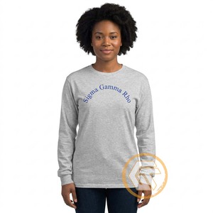 GREEK TREASURES Sigma Gamma Rho Sudadera de algodón y felpa de 500 g para mujer, cuello redondo, manga larga, bordado, informal, otoño - Product Image 1