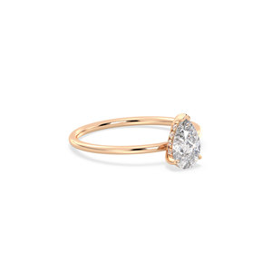 Bague solitaire REYES classique en or rose massif 14 carats avec diamant de laboratoire HPHT CVD pour femme, cadeau idéal pour un anniversaire ou un mariage - Product Image 3