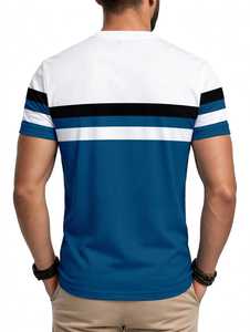 T-shirt à manches courtes pour homme Oneten Apparels, coupe classique, col rond, logo sur le devant, tricoté, 100% coton, sportif - Product Image 2