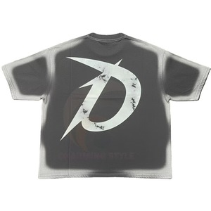 High Quality 100% Cotton Heavyweight Vintage Washed Distress Printed Men's T-shirt - Product Image 1