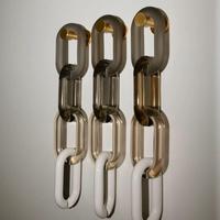 Décoration murale moderne rustique pour la maison et les mariages : Chaîne d'art en résine aux tons de bijoux, acrylique translucide, boucles entrelacées argentées effet miroir
