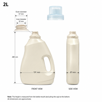 Bouteille de détergent à lessive pour animaux de compagnie de 2 L avec étiquetage PE, pour usage domestique, exportation directe d'usine, emballage personnalisé en plastique