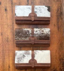 กระเป๋าสตางค์หนังวัวแท้คุณภาพสูงสำหรับผู้หญิงกระเป๋าสตางค์แบบบางกระเป๋าคลัทช์หนังคุณภาพสูงสามพับ - Product Image 3