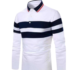 Polo à manches longues pour homme en coton premium, respirant, doux, confortable, coupe classique, décontracté, pour le bureau, élégant - Product Image 4