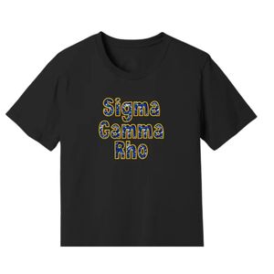 Camiseta Personalizada con Lentejuelas Bordadas de Sigma Gamma Rho, Camiseta Gráfica de Moda para Mujer, Manga Corta, Cuello Redondo, Hermandad Griega - Product Image 1