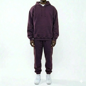 Ensemble de jogging technique noir mat uni, sweat à capuche et pantalon de survêtement en molleton de haute qualité, coupe oversize - Product Image 1