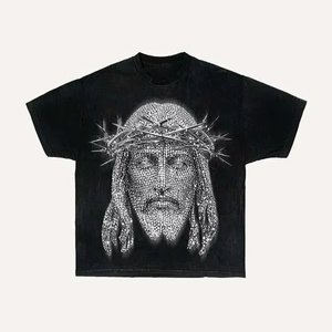 เสื้อเชิ้ตผู้ชายทรงหลวมสไตล์โกธิคพิมพ์ลายคลาสสิค Y2K แนวเรโทร แขนสั้น ลายการ์ตูน ผ้าป๊อปลิน ทรงโอเวอร์ไซส์ ใส่สบาย 100% ผ้าฝ้าย - Product Image 2