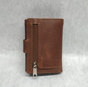 Oily Pullup Crazy Horse Leather Card Holders Cash Sleeve Aluminum Pop-up <b>RFID</b> <b>Wallets</b> Purses Man Wholesale Luxury Button & Hasp - Product Image 4