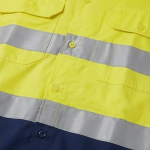 High Visibility Full Sleeve Working <b>Shirt</b> Moisture Wicking Comfortable Fit Men Hi Vis Button <b>Shirts</b> For Factory <b>Worker</b> - Product Image 5