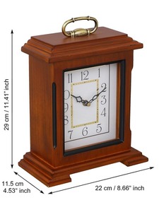 Horloge de bureau ovale moderne en métal, mécanique, silencieuse, avec affichage des heures par sonnerie, fonctionne sur piles - Product Image 6
