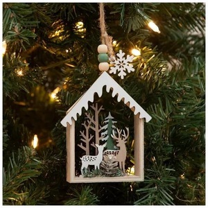 Metal <b>Christmas</b> <b>Tree</b> Hanging <b>Ornament</b> Laser Cut Decor Traditional Handmade Holiday Decoration - Product Image 3