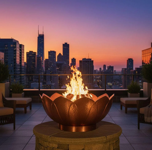 Chimenea de Hierro para Exteriores, Chimenea Moderna de Gas Natural con Llameador para Patio, Jardín, Terraza y Camping - Product Image 1