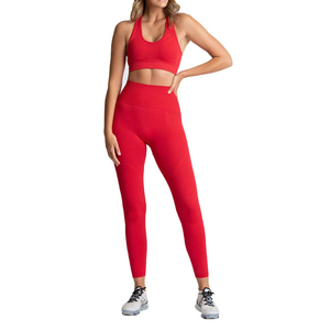 Service OEM, vêtements de sport personnalisés avec logo – Ensembles de yoga taille haute avec soutien-gorge de sport, motif uni, directement de l'usine - Product Image 1