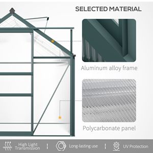 Piccola serra walk-in per la crescita di piante da interno e da giardino, in vetro temperato con telaio in acciaio, plastica e legno per la coltivazione con polietilene - Product Image 2