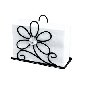 Porte-serviettes en fer finition noire mate, design minimaliste, pour la restauration en plein air et la table de restaurant. - Product Image 2