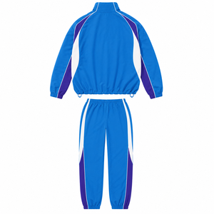 Custom Made Unisex Polyester/Nylon Casual Tracksuit Set Zip-Up <b>Jacket</b> Jogger Pants Solid Pattern Design Windproof Wholesale Rate - Product Image 4
